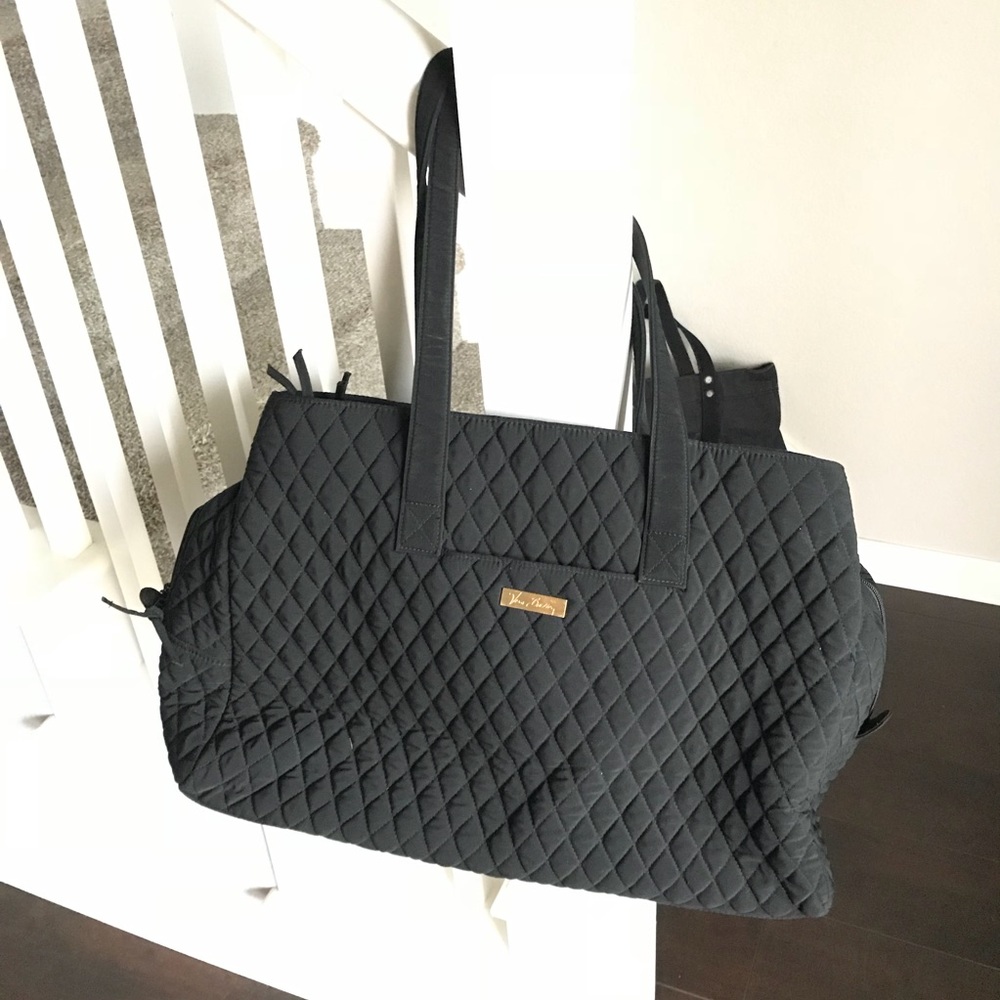 VERA BRADLEY LARGE QUILT BAG Weekender solid black
